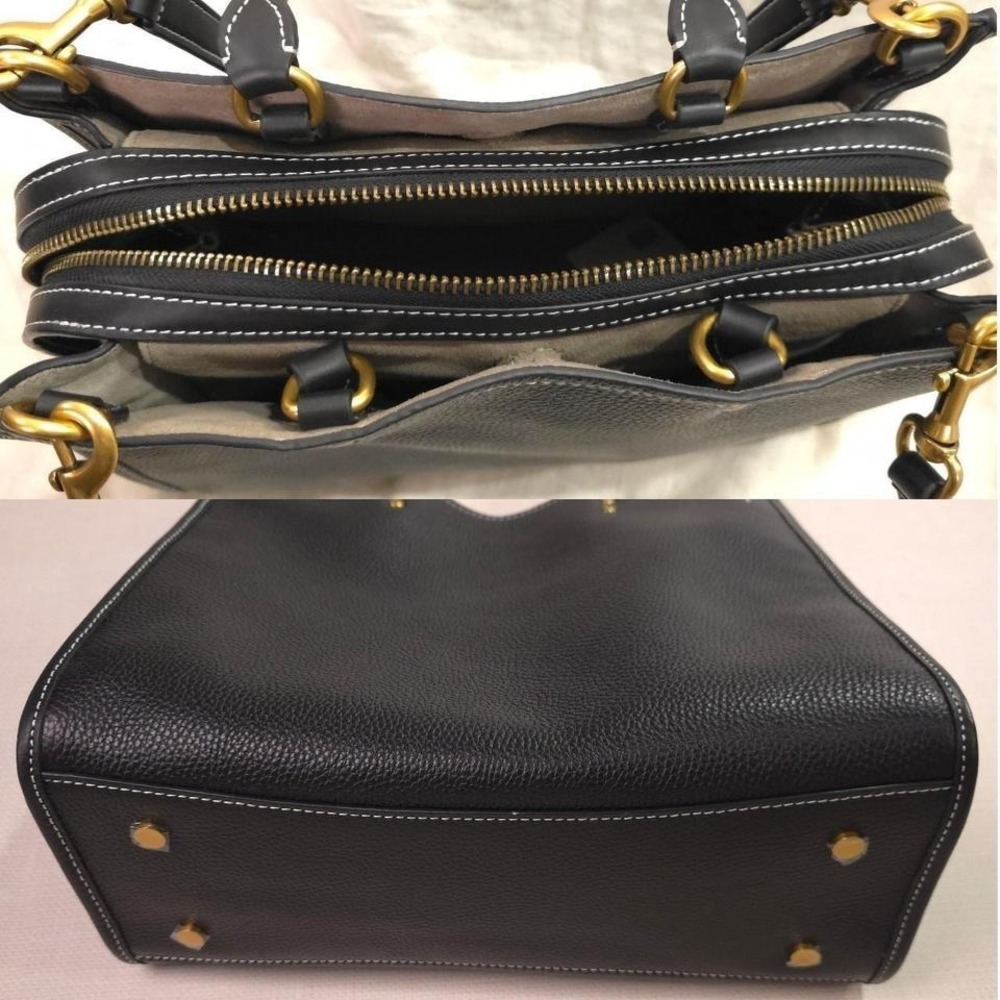 Quince Italian Leather Medium Convertible Satchel - Black - Picture 4 of 8